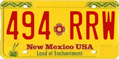 NM license plate 494RRW