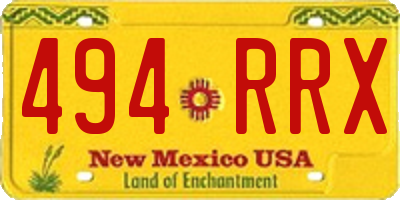 NM license plate 494RRX