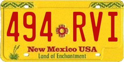 NM license plate 494RVI