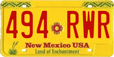 NM license plate 494RWR