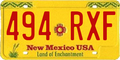 NM license plate 494RXF