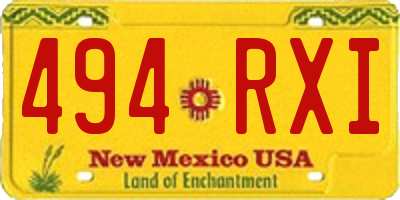 NM license plate 494RXI