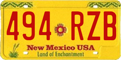 NM license plate 494RZB