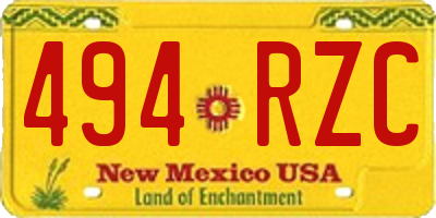 NM license plate 494RZC