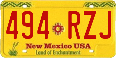 NM license plate 494RZJ