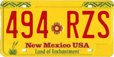 NM license plate 494RZS