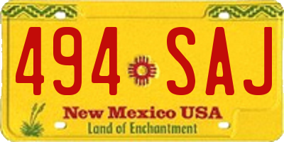 NM license plate 494SAJ