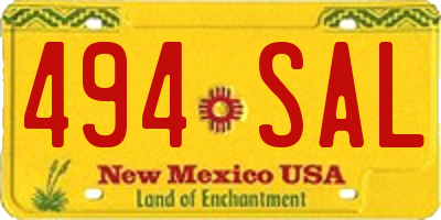 NM license plate 494SAL