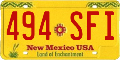 NM license plate 494SFI