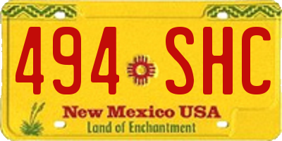 NM license plate 494SHC