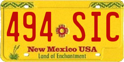 NM license plate 494SIC