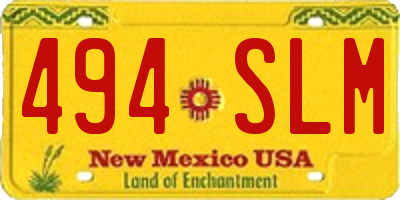 NM license plate 494SLM