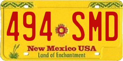 NM license plate 494SMD