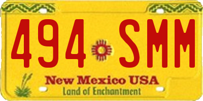 NM license plate 494SMM