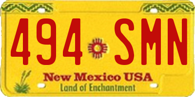 NM license plate 494SMN