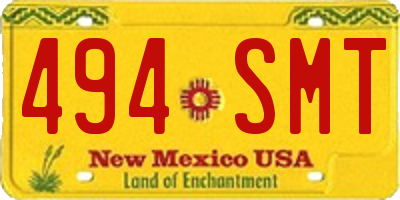 NM license plate 494SMT