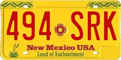 NM license plate 494SRK