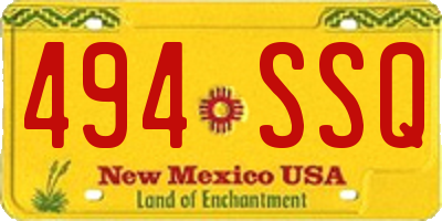 NM license plate 494SSQ