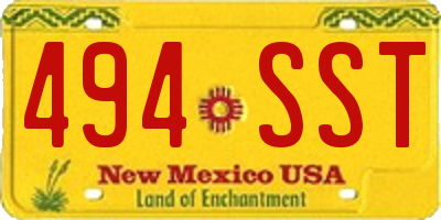 NM license plate 494SST