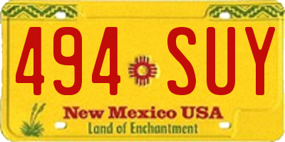 NM license plate 494SUY
