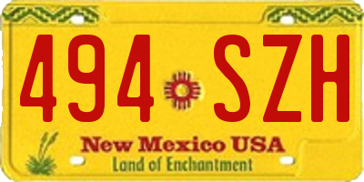 NM license plate 494SZH