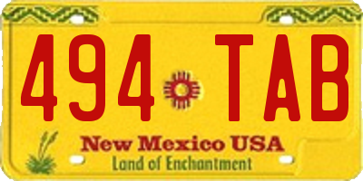 NM license plate 494TAB