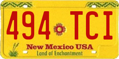 NM license plate 494TCI