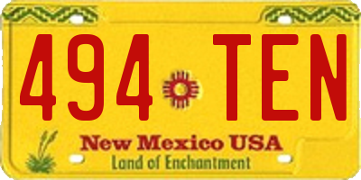 NM license plate 494TEN