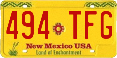 NM license plate 494TFG