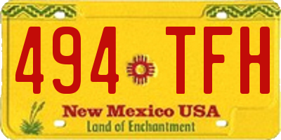 NM license plate 494TFH