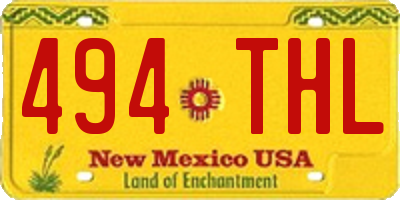 NM license plate 494THL