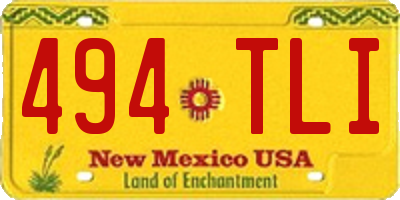 NM license plate 494TLI