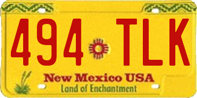NM license plate 494TLK