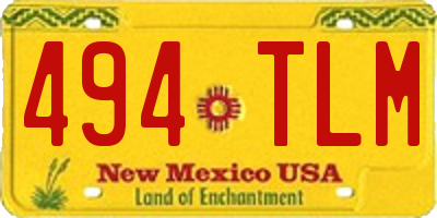 NM license plate 494TLM