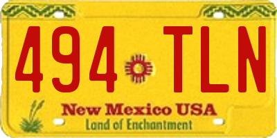 NM license plate 494TLN