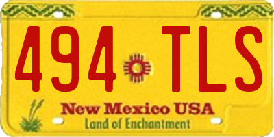 NM license plate 494TLS