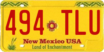 NM license plate 494TLU