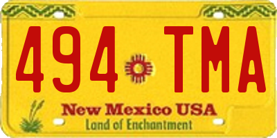 NM license plate 494TMA