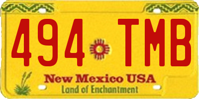 NM license plate 494TMB