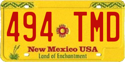 NM license plate 494TMD