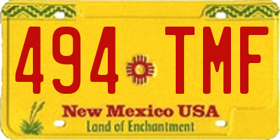 NM license plate 494TMF