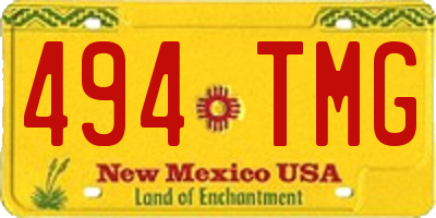 NM license plate 494TMG