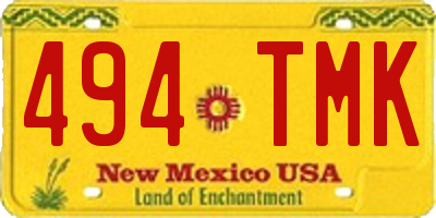 NM license plate 494TMK