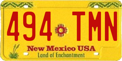 NM license plate 494TMN