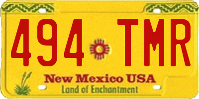 NM license plate 494TMR