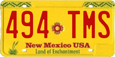 NM license plate 494TMS