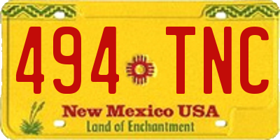 NM license plate 494TNC