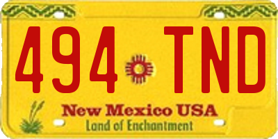 NM license plate 494TND