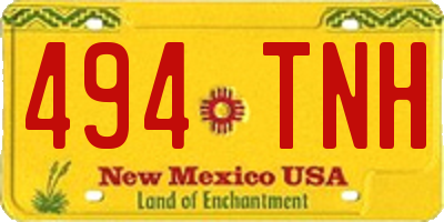 NM license plate 494TNH