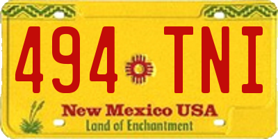 NM license plate 494TNI